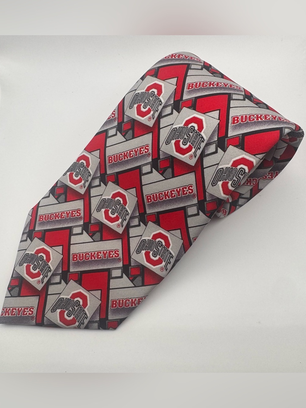 Ohio State Buckeyes Eagle Neckwear Men’s Necktie OSU Logo Red Gray Black